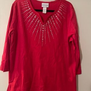 Alfred Dunner Radiant Red Tunic with Embellishments